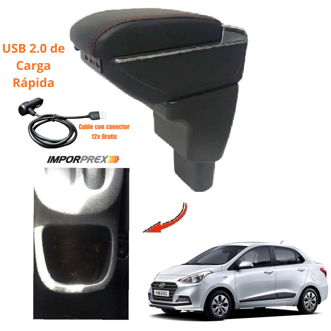 Apoyabrazos Con Almacenamiento Para MINI COOPER COUPE - Con Puertos USB Y Portavasos - Material PU Y ABS - Instalación Fácil