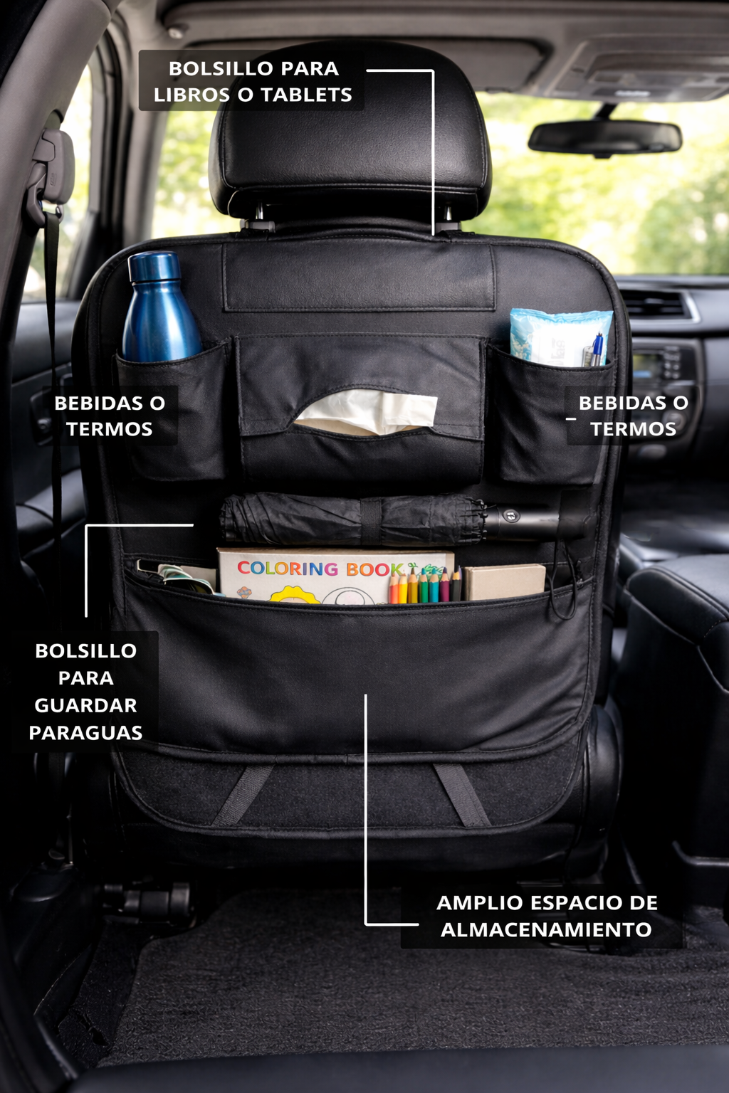Organizador Trasero para Auto (Universal)
