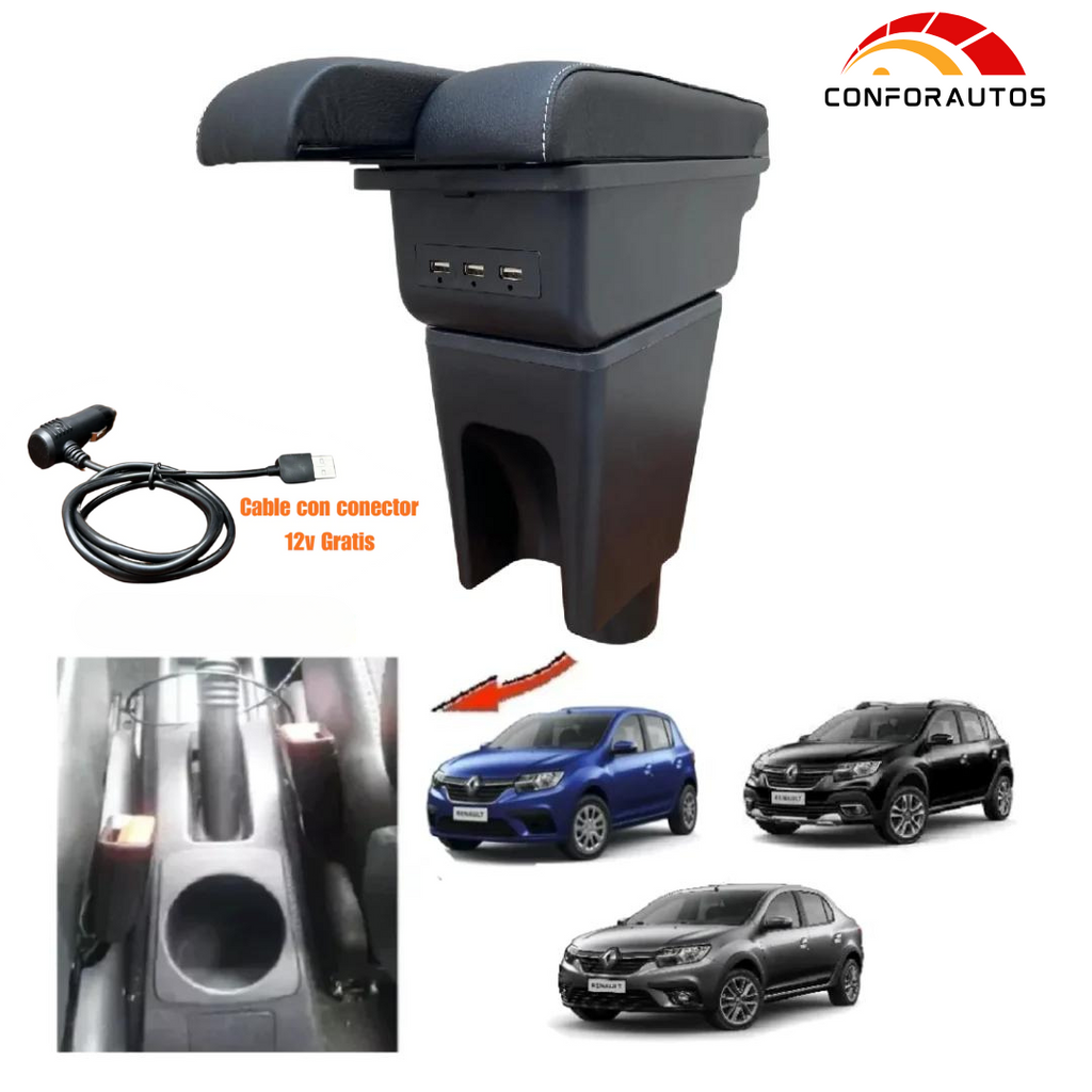 Consola Apoyabrazos - Renault - Sandero - Stepway - Logan (2012-2024) - Dual