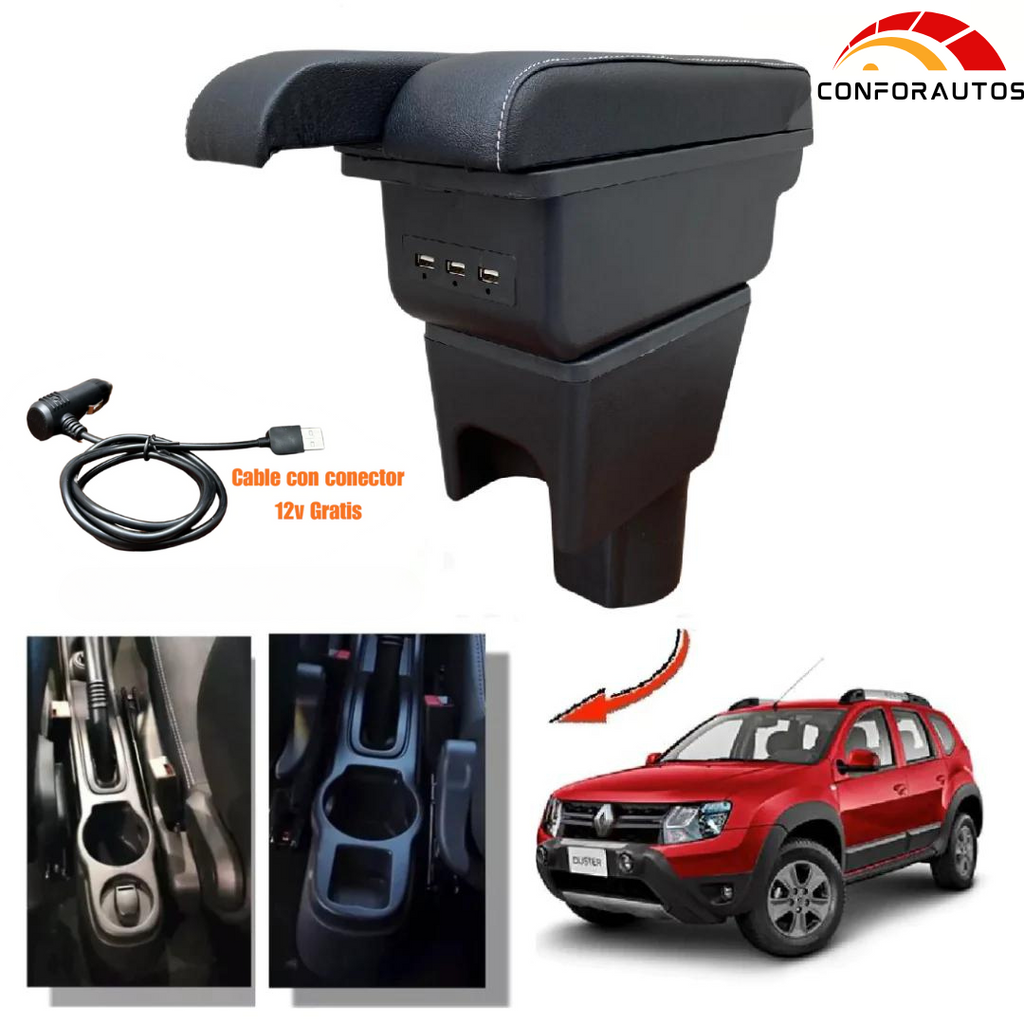 Consola Apoyabrazo- Renault Duster 1.ª y 2.ª Generacion & Duster Oroch (2012 -2021) - Dual