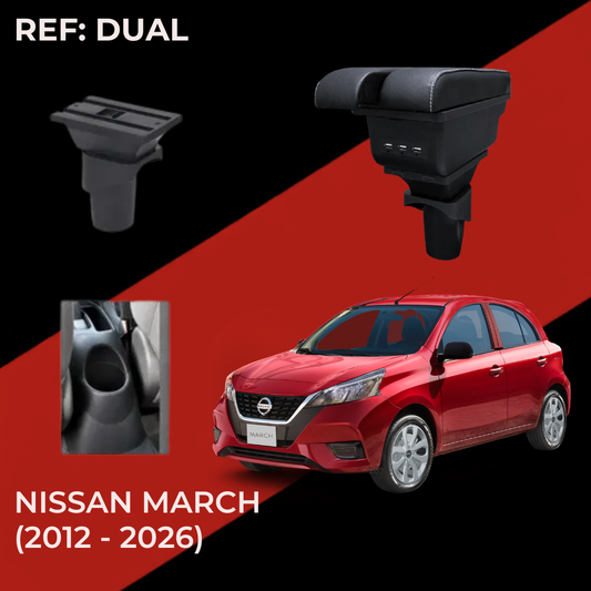 Consola Apoyabrazos - Nissan March (2012 -2026) - Dual